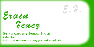 ervin hencz business card